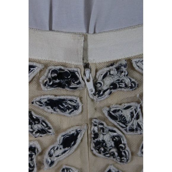 Oscar de la Renta Womens Cotton Blend Textured Zip Up Pencil Skirt Beige Size 4 - Picture 4 of 6